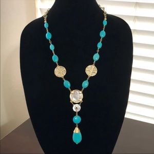 Chicos turquoise Y necklace
